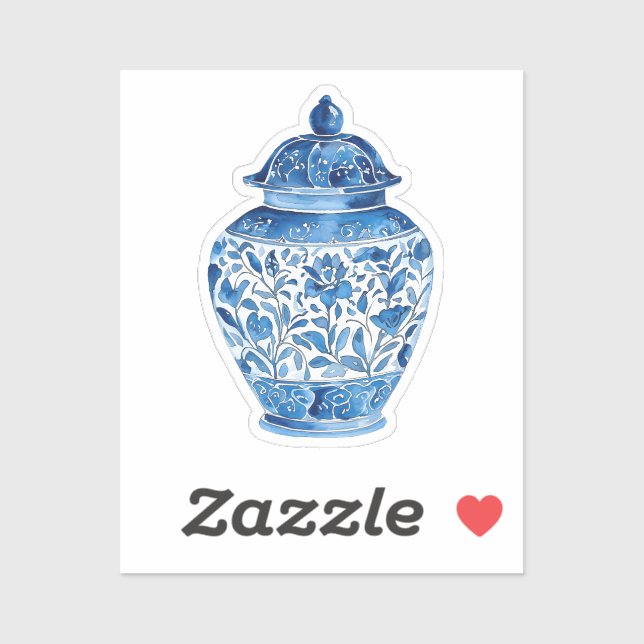 Pegatina Blue white stickers (Hoja)