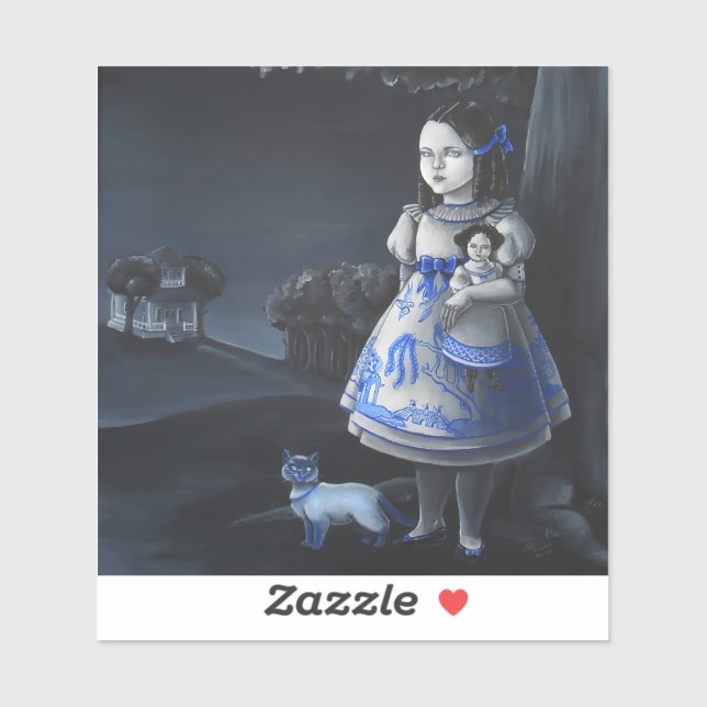 Pegatina Blue Willow (Hoja)