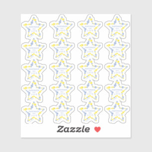 Pegatina Blue & Yellow Original Buttons Star Handmade