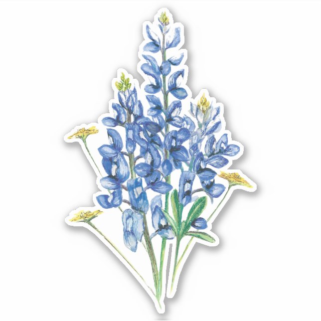 Pegatina Bluebonnets y Wildflowers (Anverso)