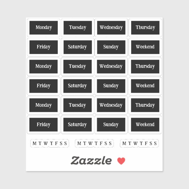 Pegatina Blurbs. Días De La Semana - Mono (Hoja)