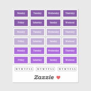 Pegatina Blurbs. Días De La Semana - Morado Hues