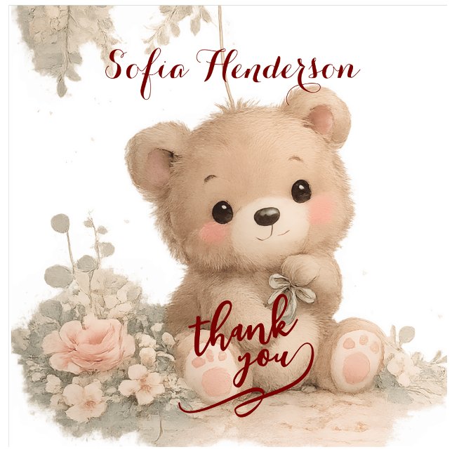 Pegatina blush brown bearfloral watercolour (Subido por el creador)