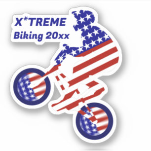 Pegatina BMX de ciclismo patriótico estadounidense
