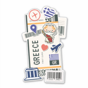 PEGATINA BOARDING PASS GRECIA
