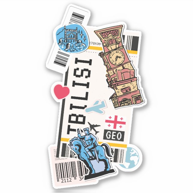 PEGATINA BOARDING PASS TBLISI GEORGIA (Anverso)