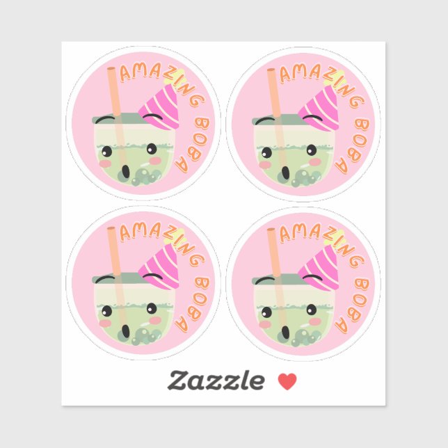 Pegatina Boba asombrosa- Paquete de 4 (Hoja)