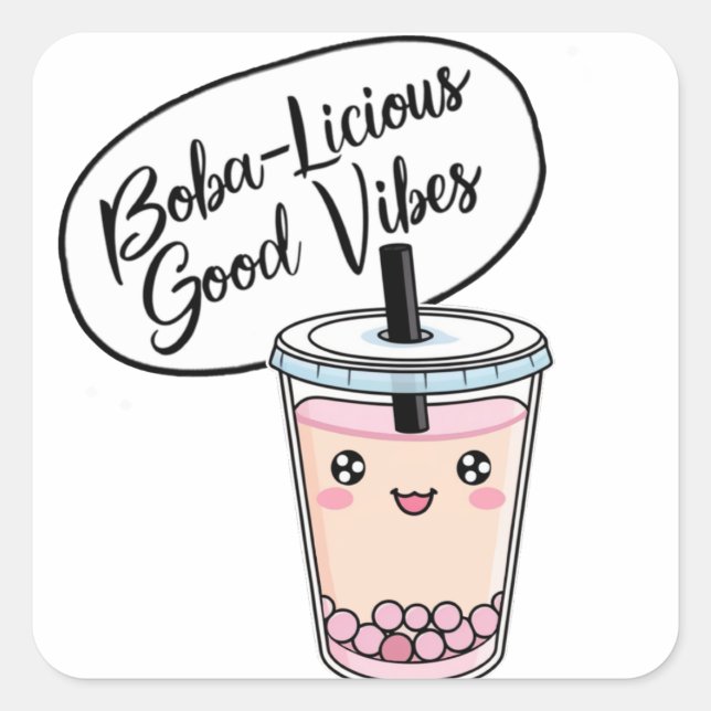 Pegatina Boba-licious Good Vibes (Anverso)