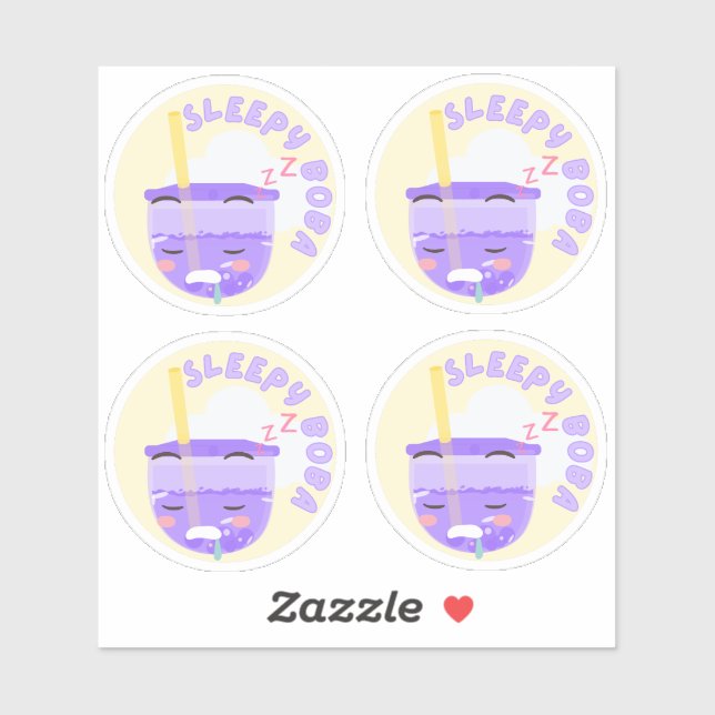 Pegatina Boba somnolienta - Envase de 4 (Hoja)