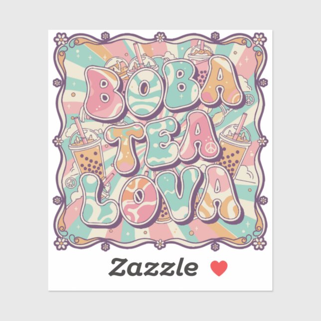 Pegatina Boba Tea Lova (Hoja)