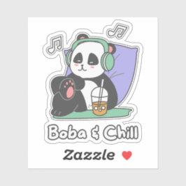 Pegatina Boba y Chill, Bubble Tea Boba Kawaii
