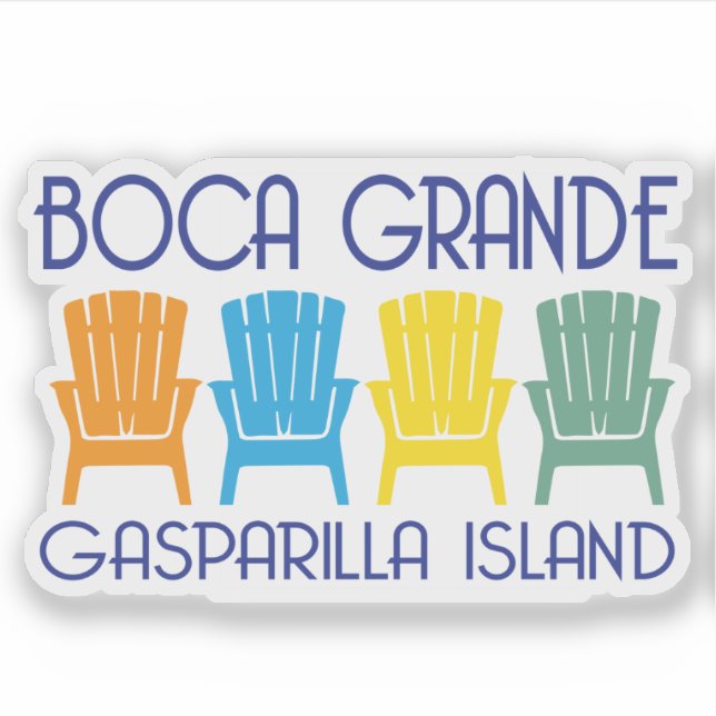 Pegatina Boca Grande Gasparilla Isla Florida (Anverso)