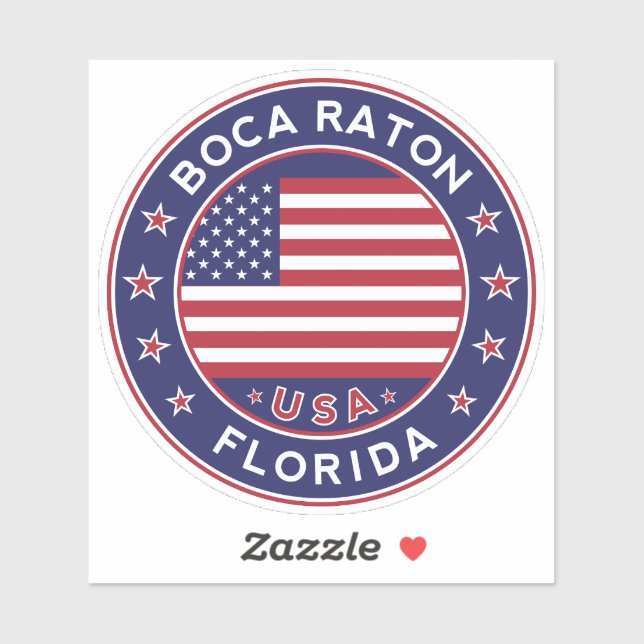 Pegatina Boca Raton Florida, Boca Raton (Hoja)