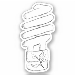 Pegatina Boceto de bombilla CFL