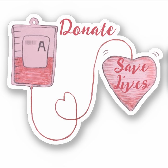 Pegatina Boceto de Donación de Sangre (Anverso)