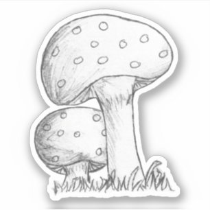 Pegatina Boceto de Hongos