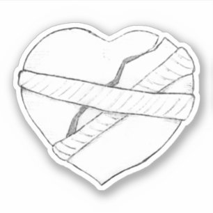 Pegatina Boceto de reparación de un corazón roto