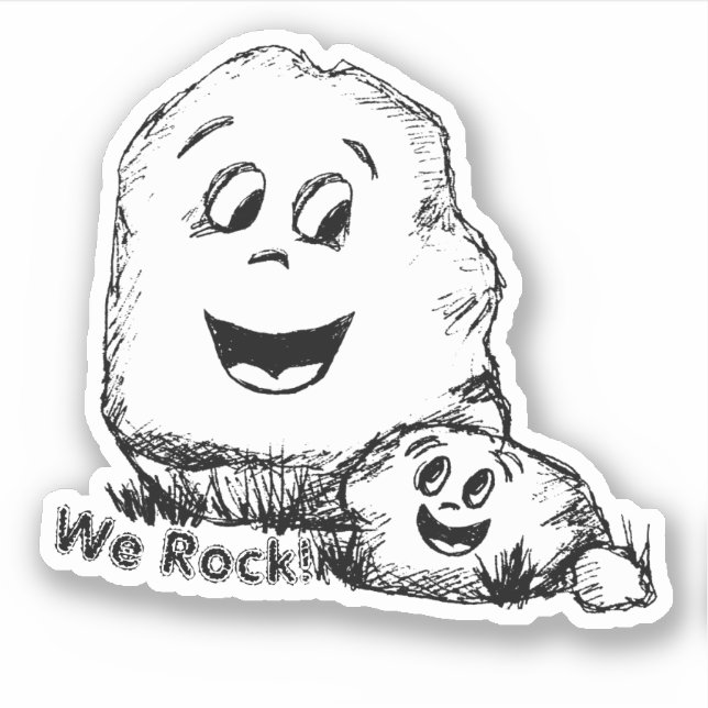Pegatina Boceto de Rocas Padre e Hijo (Anverso)
