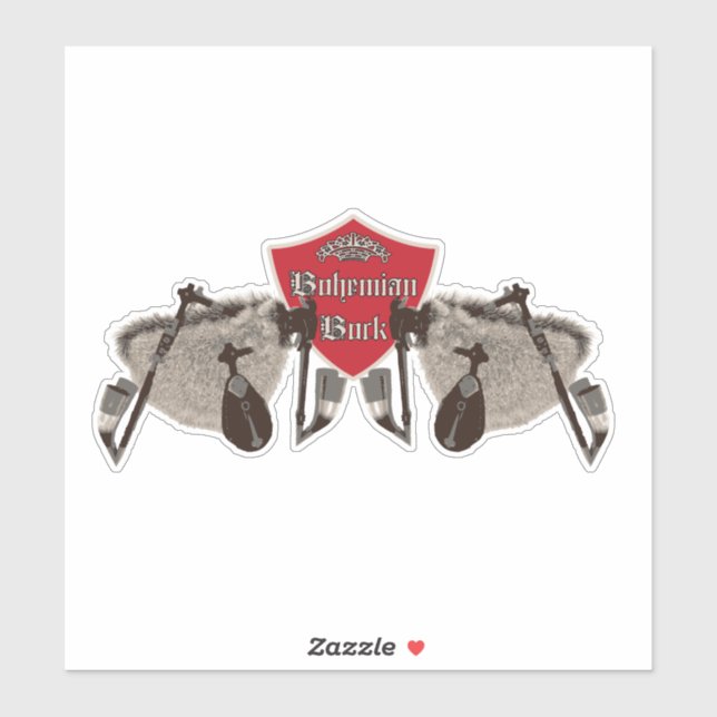 Pegatina bock bohemio - Bagpipes de checo (Hoja)