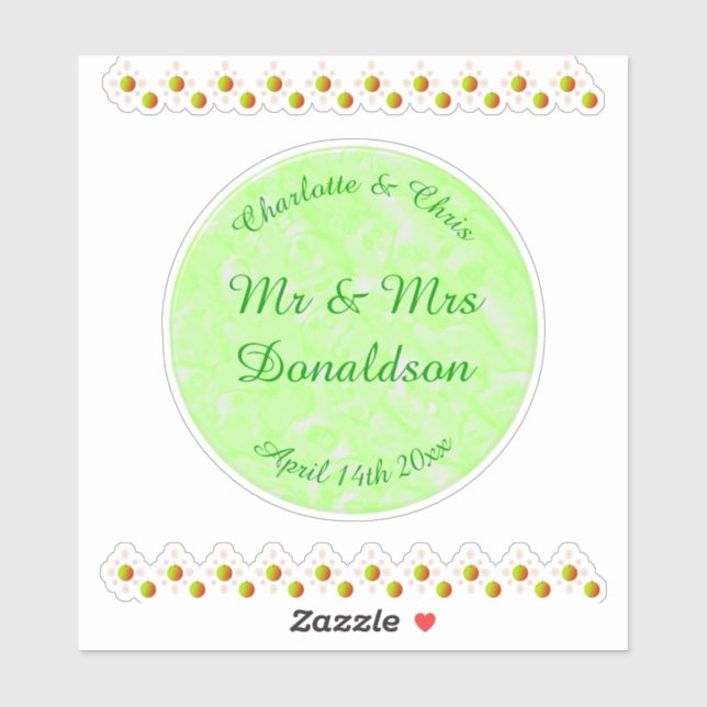 Pegatina Boda Bonita de Primavera Flor de manzano y manzana (Hoja)