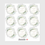 Pegatina Boda Botánico de Verdor de Oro Transparente<br><div class="desc">Este pegatina boda claro presenta una vegetación eucalipto pintada,  hojas verdes y un marco circular dorado. Para una personalización más avanzada de este diseño,  haga clic en el BOTÓN HERRAMIENTA DE DISEÑO AZUL de arriba. También están disponibles los elementos coincidentes.</div>
