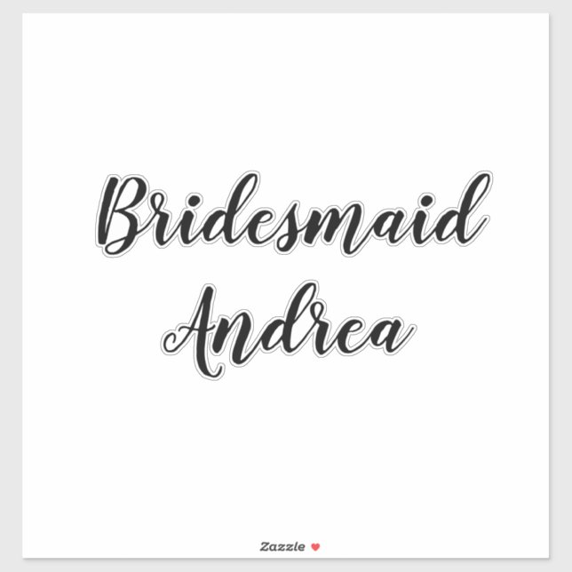 Pegatina Boda Bridesmaid 2023 Simple Custom Name Modern (Hoja)