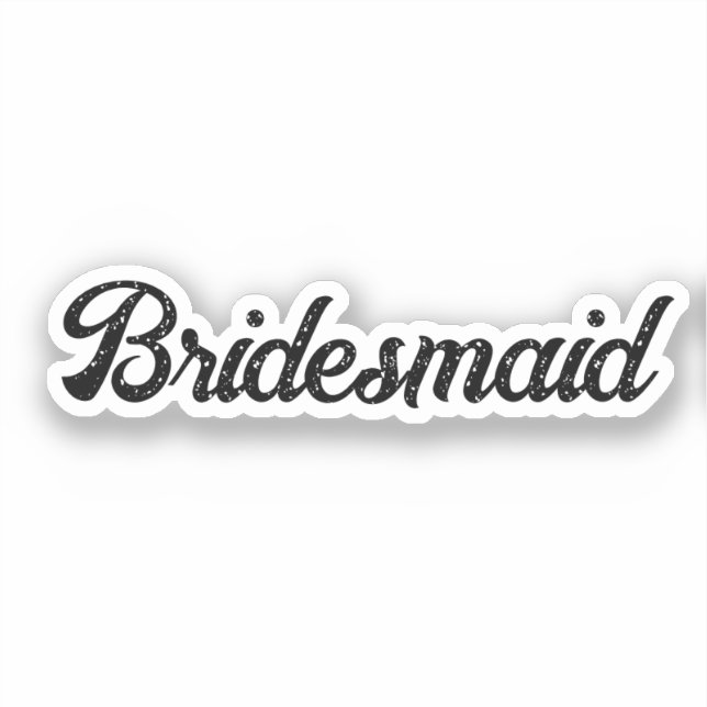 Pegatina Boda Bridesmaid 2024 Personalizado simple elegante (Anverso)