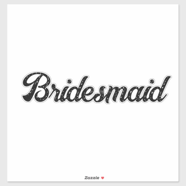 Pegatina Boda Bridesmaid 2024 Simple Personalizado Elegante (Hoja)