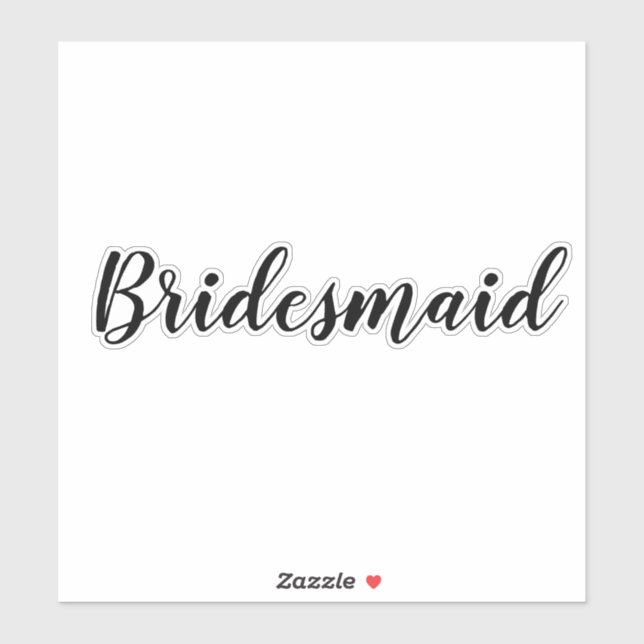 Pegatina Boda Bridesmaid 2024 Simple Personalizado Texto mí (Hoja)