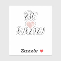 Boda Calzado Nombre Decal Fecha Script Rosa Corazó