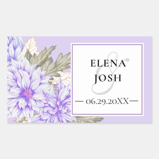 Pegatina Boda Dahlias Amethyst (Anverso)