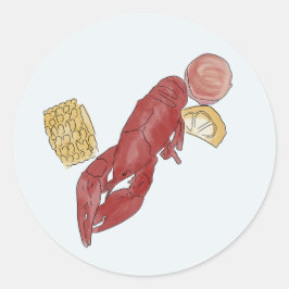 Pegatina boda de acuarela de langosta