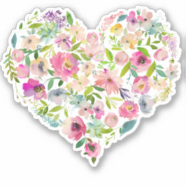 Pegatina Boda de amor floral artista Valentine Mom