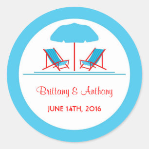 Pegatina Boda de Beach Chair