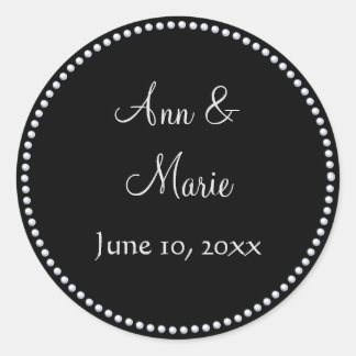 Pegatina Boda de Black and Silver Faux
