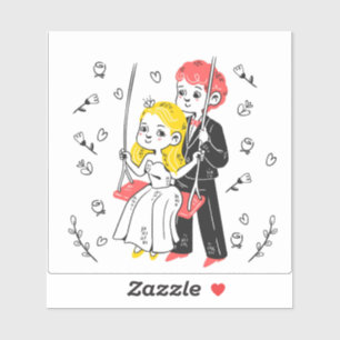 Pegatina Boda de Bride y Groom