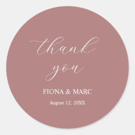 Pegatina boda de caligrafía elegante y simple