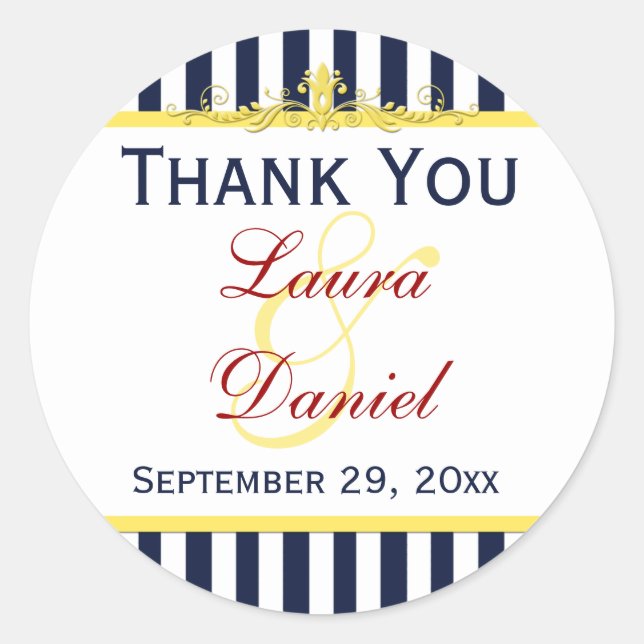 Pegatina Boda de desplazamiento de franjas amarill (Anverso)