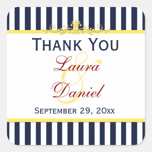 Pegatina Boda de desplazamiento de franjas amarill (Anverso)