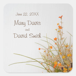 Pegatina Boda de Flores de Caída de Madera Blanca