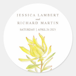 Pegatina boda de flores de primavera de leucadendr