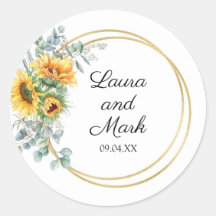 Pegatina Boda de girasol