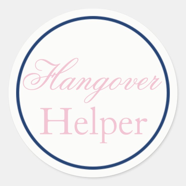 pegatina Boda de "Hangover Helper" Rubor Rosado/Na (Anverso)