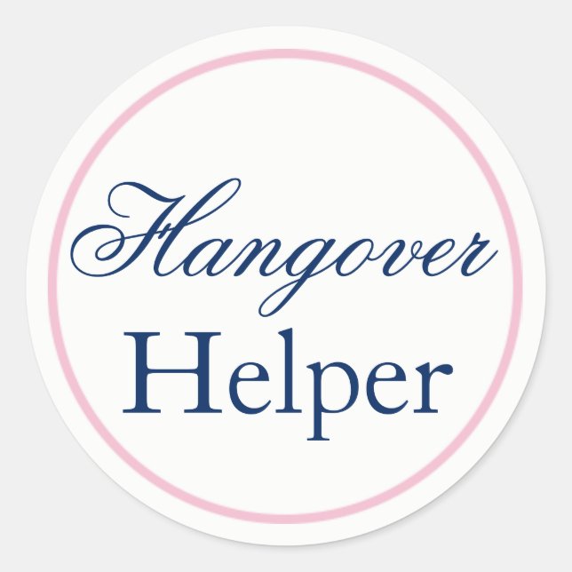pegatina Boda de "Hangover Helper" Rubor Rosado/Na (Anverso)