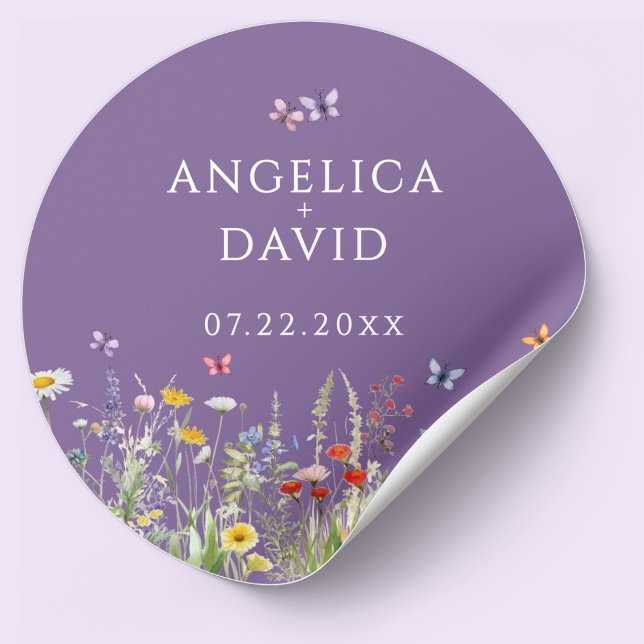 Pegatina Boda de mariposas Purple Wildflowers (Subido por el creador)