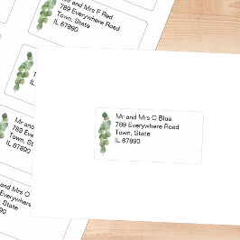 Pegatina Boda de nombre y dirección individuales de Eucalyp