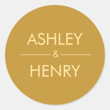 Pegatina Boda de oro moderno, Sello para sobres