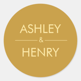 Pegatina Boda de oro moderno, Sello para sobres