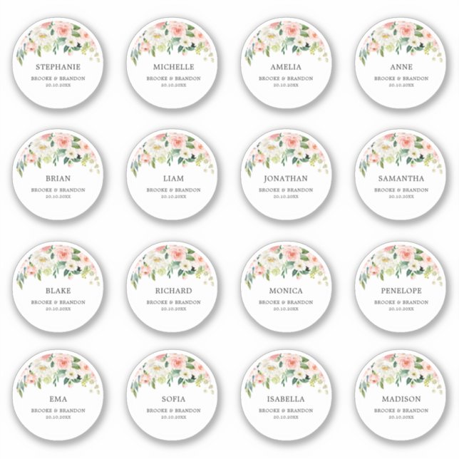 Pegatina boda de personalizable nombre de invitado Gracias  (Anverso)