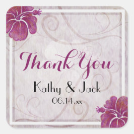 Pegatina boda de Plum hibiscus